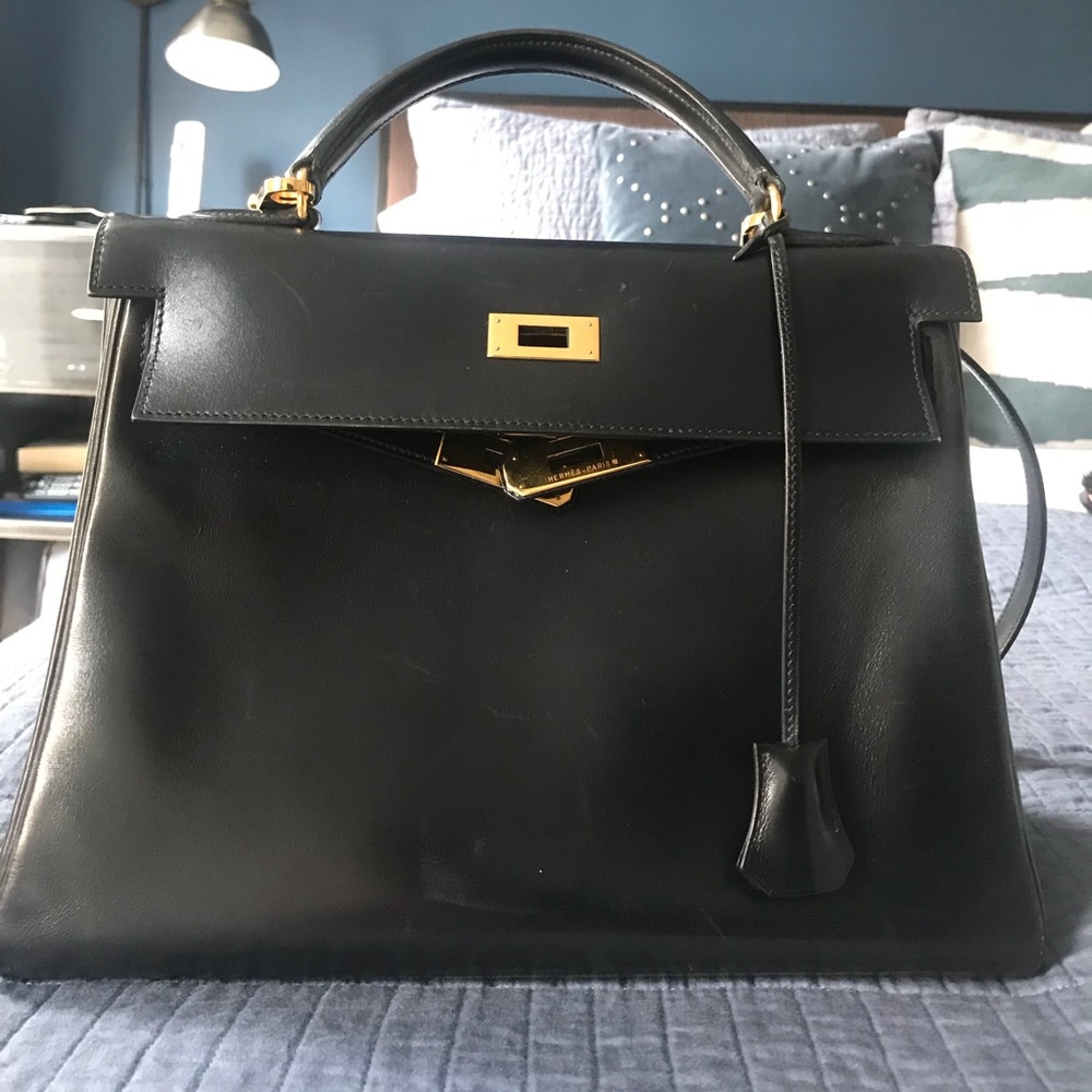 Authentic Hermes Kelly black boxcalf gold hardware - Picture 5 of 8